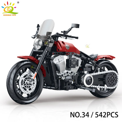 HUIQIBAO High-tech Classic Motorbike Building Model Blocks Moto City Racer Bricks Toy for Kids Boy Children Adult MOC Car Set - CADA BRICKS®