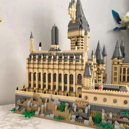 Mikro klocki Miasto Kreatywny średniowieczny magiczny zamek Seria Szkoła Architektura Pałac Model Klocki Prezenty Zabawki do montażu dla dzieci