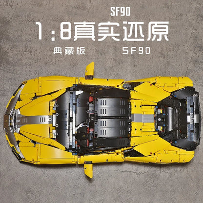 IN STOCK MOC 1:8 Technical RC Sports Car SF90 Building Blocks Model Bricks Assembling Toys for Children Birthday Gift Set - CADA BRICKS®