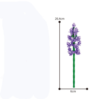 13 Styles Pretty Flower Building Blocks Rose Valentine's Lavender Peach Lily Of The Valley Tulip Bricks DIY Home Ornaments