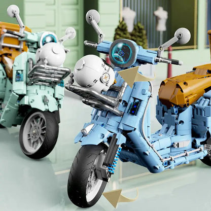1828 sztuk 1:5 Miejskie Techniczne Modele Motocykli Samochodów Klocki Budowlane MOC Wyścigi Motocyklowe Pojazdy Klocki Zabawki Dla Dzieci Prezenty T4025