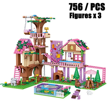 Girls Friendship Tree House Building Blocks Villa Castle Model Girl's Figure Doll Toy Wholesale And Retail Compatible Brick Gift