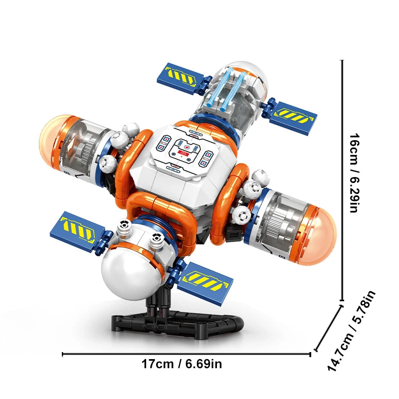Space City Building Blocks with Space Station & Manned Rocket Model Astronaut Toys for Kids Boys Girls Christmas Gifts