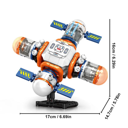 Space City Building Blocks with Space Station & Manned Rocket Model Astronaut Toys for Kids Boys Girls Christmas Gifts