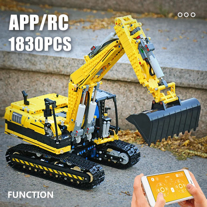 MOULD KING 13112 Technical Car Toys The MOC-2513 APP&RC Motorized Excavator Model Building Blocks Bricks Kids Christmas Gift