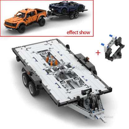 MOC 42126 F-150 Raptor Car Trailer Technical Hitch Crane Platform Hardtop Bumper Roofrack Building Blocks DIY Bricks Toy Gifts - CADA BRICKS®