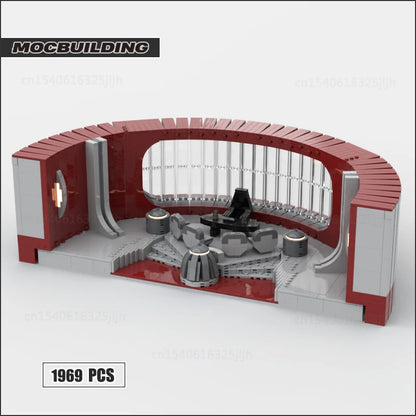 Movie Scense Office Moc Building Blocks Space Station Technology Bricks DIY Assembly Model Collection Display Diorama Toys Gifts