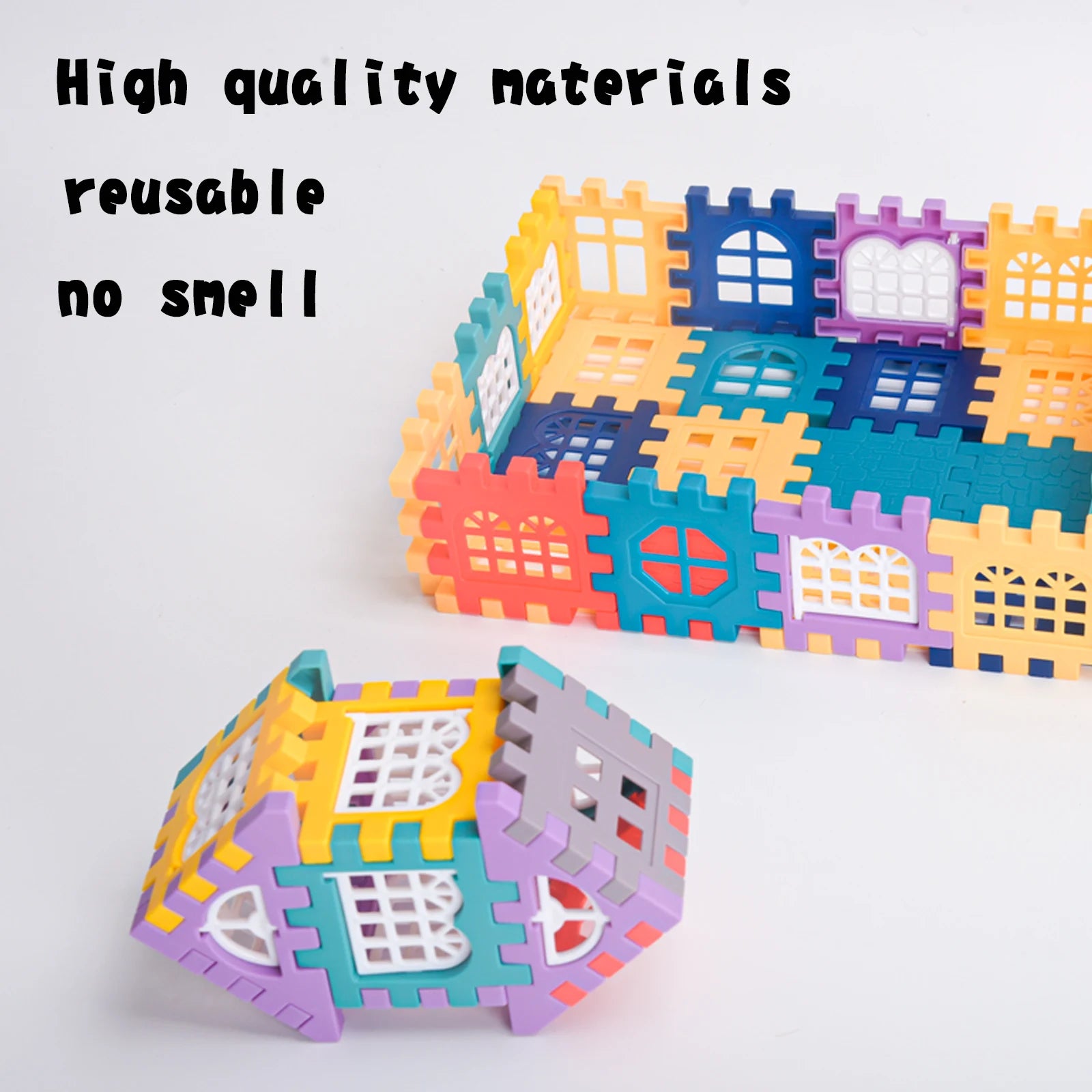 Large scale house building block simulation window design, kindergarten construction, creation of boys and girls large house bui - CADA BRICKS®
