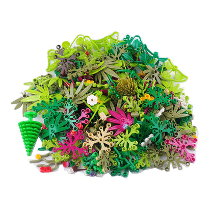 Garden Plants Jungle DIY MOC Building Block Tree/Flower/Grass Assembling Small Particles Bricks Parts Educational Toys Kids Gift