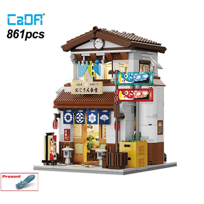 Cada LED City Japanese Style Canteen House Architecture Building Blocks Late Night Canteen Figures Bricks Toys for Kid Gifts - CADA BRICKS®