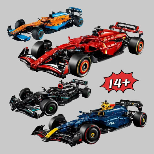 MINISO F1 Racing Series F1 W14 42171 Performance MCL Formula 42141 RB20 F1 42206 SF24 F1 42207 Supercar Model Birthday Gifts