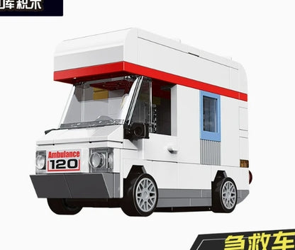 DIY Samochód wyścigowy Autobus Pojazd inżynieryjny Karetka Model z napędem pull-back Klocki Klocki Zabawki dla dzieci Chłopcy Kompatybilne z Lego