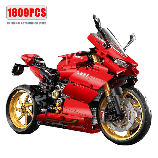 High Tech 1:5 Motocykl Miejski Sportowy Szybki Wyścigowy Motor Lokomotywa Moc Modułowy Model Klocki Klocki Chłopiec Prezent Zabawka T4020
