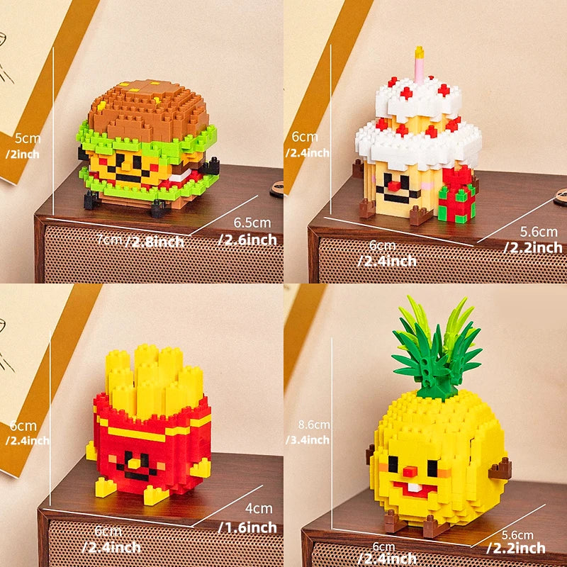 Food styling, mini building block toys, fruit stacking, desktop decoration, collection, collage, cute models, Christmas gifts - CADA BRICKS®