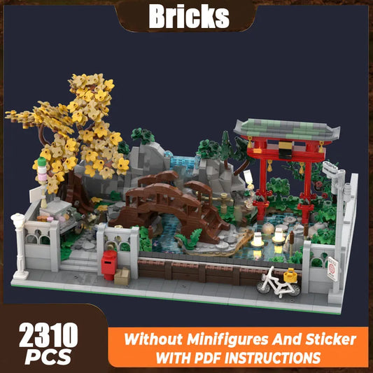 Moc Building Blocks Chinese style Garden Architecture Technology Module Building Blocks Festival Gift Children's Toy DIY Set