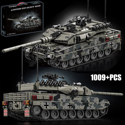 Military WW2 MOC Leopard 2A7 Army Main Battle Tank Soldiers Building Blocks Bricks M1 T90M Tank Set For Children Boys Gifts - CADA BRICKS®