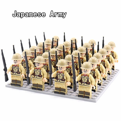 24pcs WW2 Military Army Soldier Soviet US UK German France Building Blocks Set Model Bricks Action Figures Weapon Toys Kids Gift - CADA BRICKS®