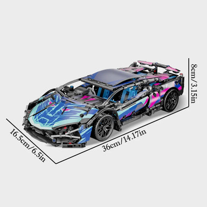 Zestaw klocków RSR Racing Car, 1700 elementów – model samochodu sportowego DIY, certyfikat CE, kompatybilny z Lego, prezent unisex dla dorosłych i nastolatków