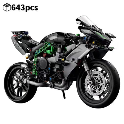 Nowe, znane klocki konstrukcyjne motocyklowe H2R 42170, lokomotywa, model pojazdu wyścigowego, klocki, motocykl, prezent dla chłopca i dziewczynki