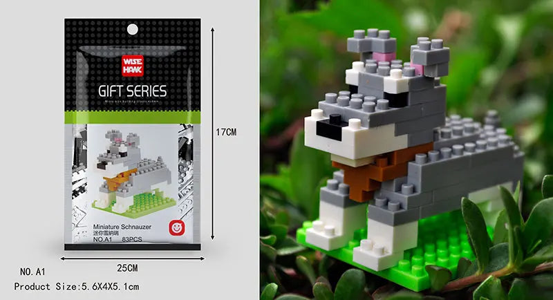 Mini Building Blocks 3D Animal  Diamond Model Micro Bricks Dog Cat Bird Moose Wolf Panda Macaw Toys For Children Birthday Gifts - CADA BRICKS®