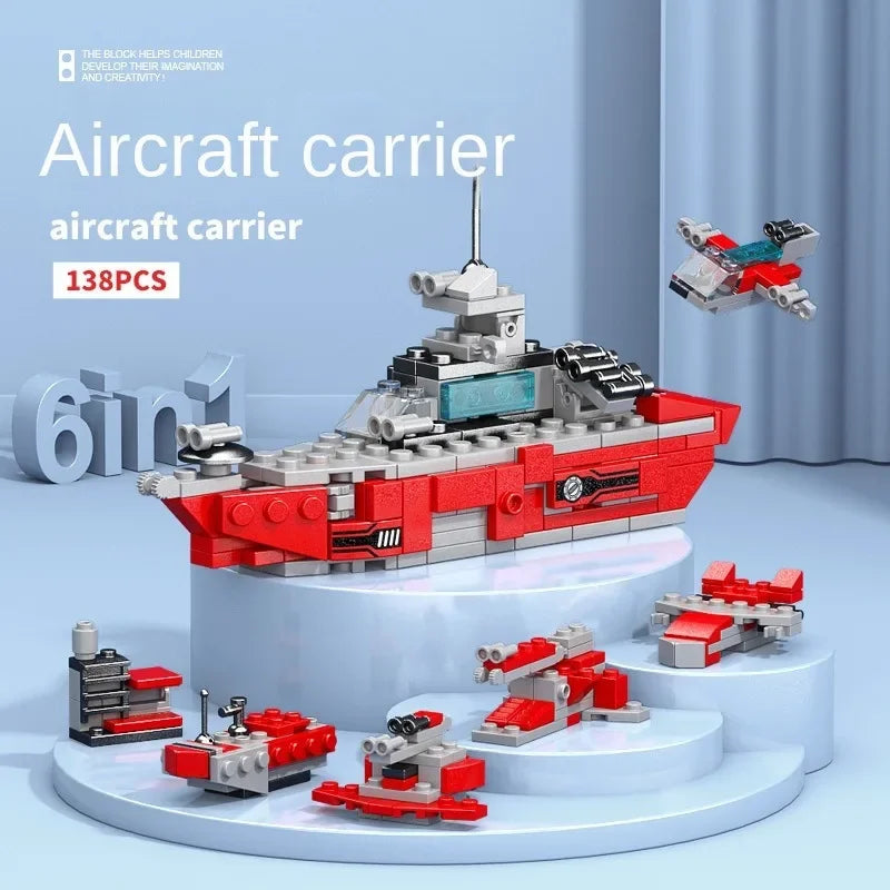 Military Ship Army Ocean Cruiser Warship Building Blocks Aircraft Weapon Ship Bricks City Toys for Children Boy Christmas Gift - CADA BRICKS®