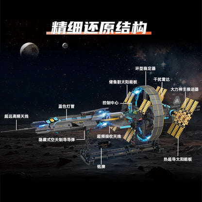 New K96139 1471pcs MOC Aviation Space Station Building Blocks Model Spaceship Bricks Assembling Toys for Boys Birthday Gift Set