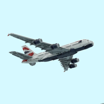 Jet plane Moc Building Block British Airways Airbus A380 Technology Modular Bricks Model  Gifts Christmas Toys DIY Sets Assembly