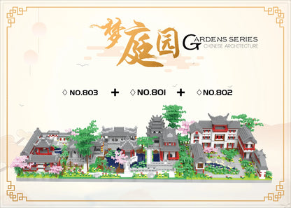 Chinese Famous Architecture Micro Diamond Block China Suzhou Dream Garden 3in1 Build Brick Toy Figure Model Nanobrick For GiftS