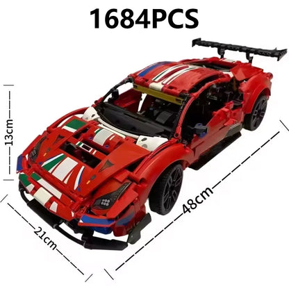 Technical 1684PCS 488GTE Race Car 42125 Serie Mechanical Group Performance Sport Car Diy Display Model Car Collection Decor Gift