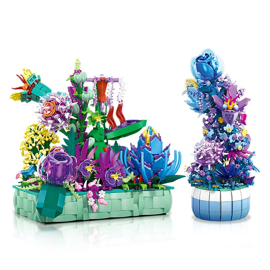 Idea Botanical Garden Pandora Flower Potted Plant Bouquet with Light Building Block Set Toys for Girl's gifts or Home Deco