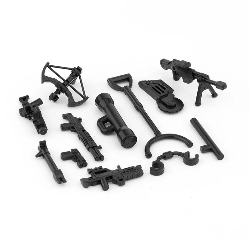 Military Weapons Guns Mortar Special Forces Police SWAT Gangster Jeeps Off-Road Armored Vehicle Model Soldier Building Block Toy