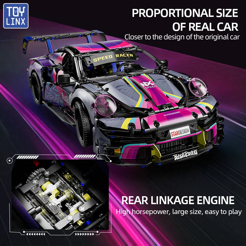 1611 PCS Sport Car Building Block Sets for Adults,1:10 Collectible Model Scale Engineering Toy Gifts for Boys Car no Box - CADA BRICKS®