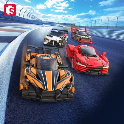 SEMBO Speed Sports Car Assemblage Building Blocks MOC Racing Vehicle, Technical Auto Models Car Construction Set, zabawki dla chłopców, prezenty