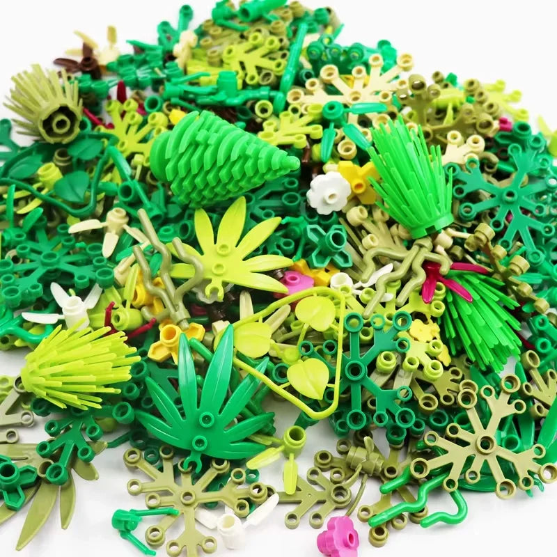 Garden Plants Jungle DIY MOC Building Block Tree/Flower/Grass Assembling Small Particles Bricks Parts Educational Toys Kids Gift