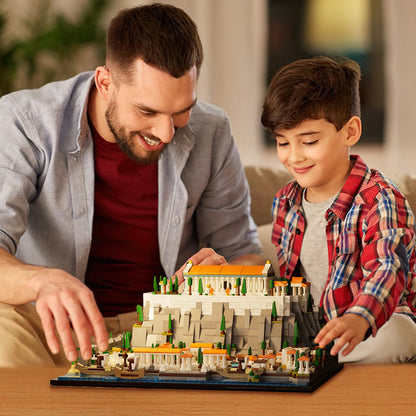 Architectural landmark Acropolis Castle building blocks toys, display models home decoration gifts, desktop decoration 1752PCS