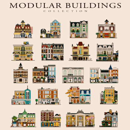 Creatoring Expert Brick Bank Detective's Assembly Square Model MOC Street View  Building Blocks Toys 10255 10251 10211 10185 - CADA BRICKS®