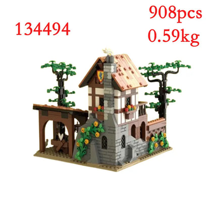 Spot MOC-134494 128617 137009 139581 itp. Średniowieczne domy budowlane Małe elementy konstrukcyjne klocki edukacyjne model zabawki