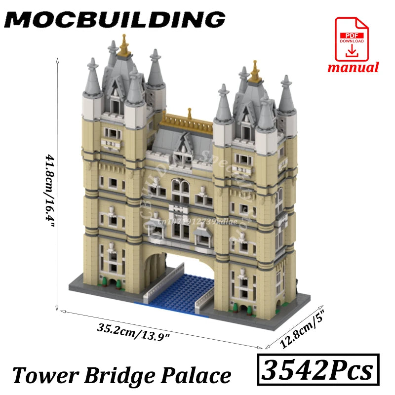 Tower Bridge Palace Model City Street View MOC Building Blocks Brick Display Construction Creative Toys Present