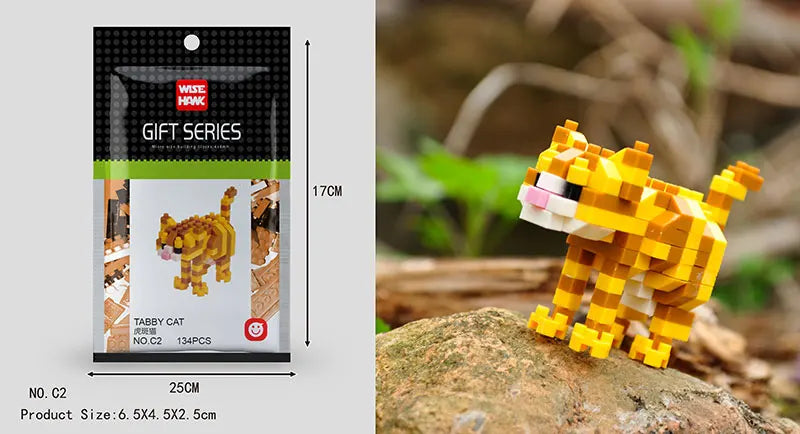 Mini Building Blocks 3D Animal  Diamond Model Micro Bricks Dog Cat Bird Moose Wolf Panda Macaw Toys For Children Birthday Gifts - CADA BRICKS®