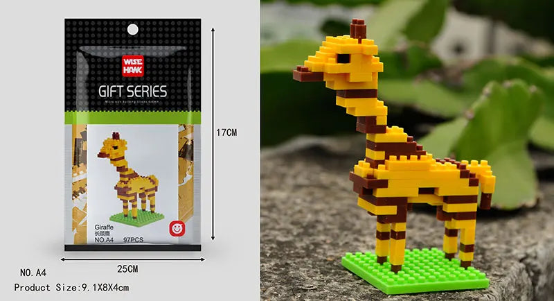 Mini Building Blocks 3D Animal  Diamond Model Micro Bricks Dog Cat Bird Moose Wolf Panda Macaw Toys For Children Birthday Gifts - CADA BRICKS®
