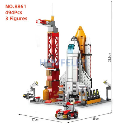 Space Astronaut Spaceman City Building Blocks Shuttle Satellite Rocket Space Station Saturn Figure Bricks Gift for Adult Man