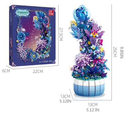Idea Botanical Garden Pandora Flower Potted Plant Bouquet with Light Building Block Set Toys for Girl's gifts or Home Deco