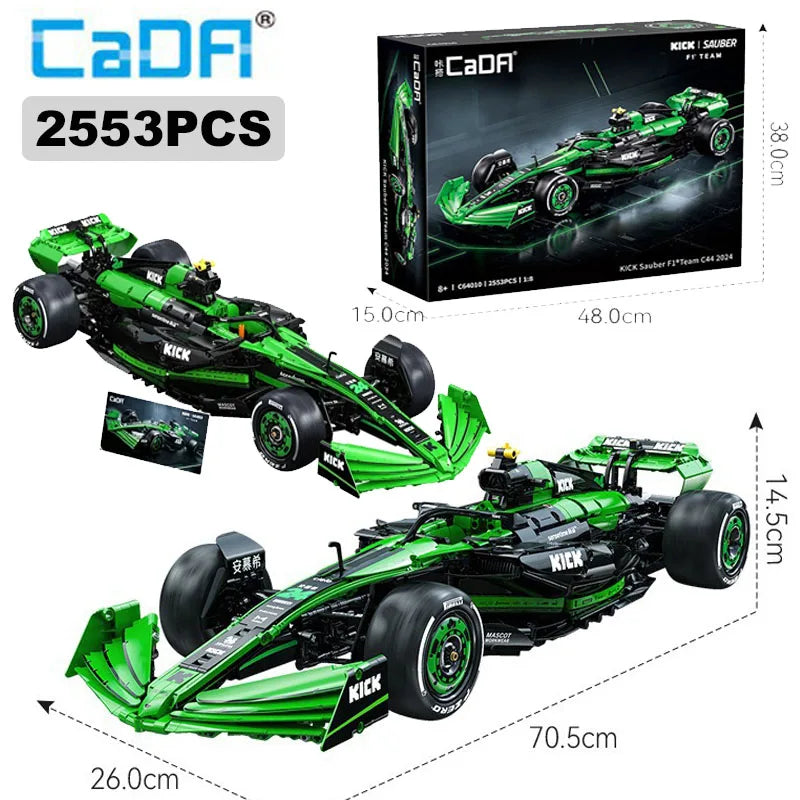 Cada 1:8  MOC Sauber F1 Team C44 Formula-1 F1 Racing Car Number 24 Sports Car Building Blocks City KICK Car Bricks Toys Gift - CADA BRICKS®