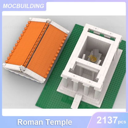 Ancient Greek Roman Temple Model MOC Building Blocks DIY Assemble Bricks Modular Town Architecture Educational Toys Gift 2137PCS