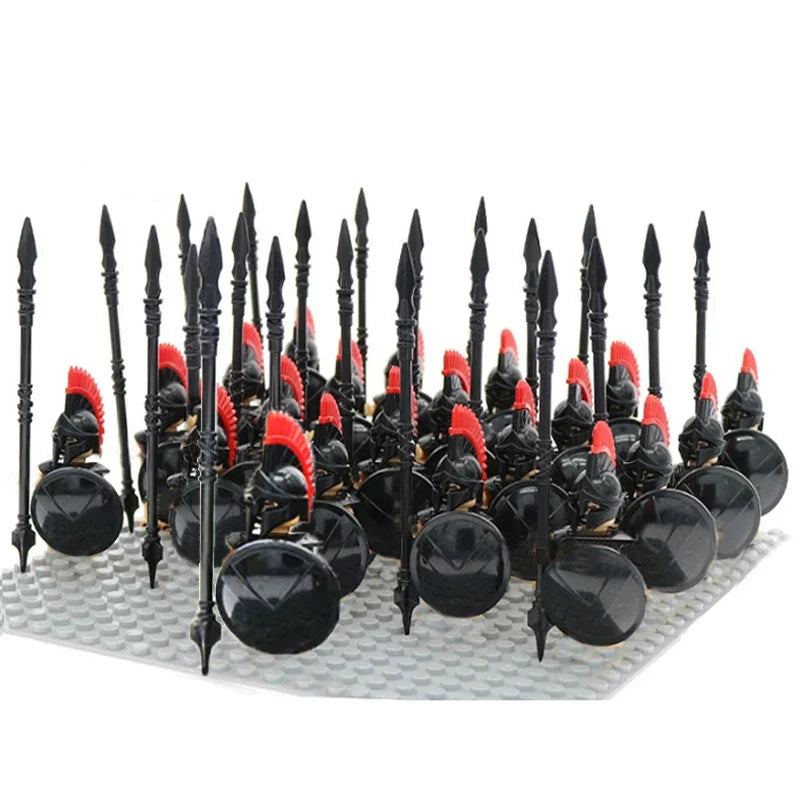 21Pcs The dwarf of the demon world Dann Iron Foot Knight vs Uruk Hai Army Solide Figrues With Shield Sword Spear Kid Blocks Toys