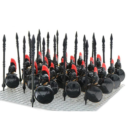 21Pcs The dwarf of the demon world Dann Iron Foot Knight vs Uruk Hai Army Solide Figrues With Shield Sword Spear Kid Blocks Toys