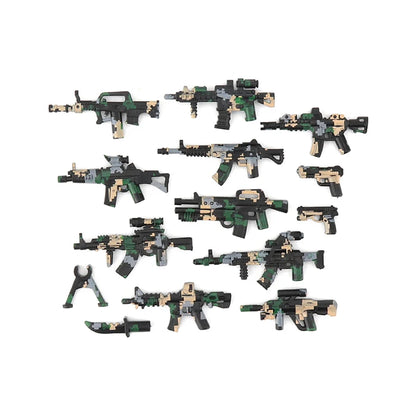 Military Weapons Guns Mortar Special Forces Police SWAT Gangster Jeeps Off-Road Armored Vehicle Model Soldier Building Block Toy