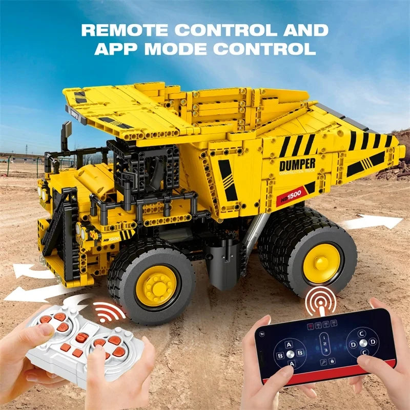 1622PCS Mining Dump Truck Building Blocks City Engineering Car Model Bricks Technology RC Car Model Children's DIY Toys Gifts