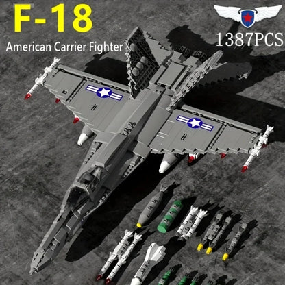 Aircraft Series F22 Fighter Building Blocks Model Famous WWII Military Airplanes MOC Bricks Sets Boys Toys Gifts For Childrens - CADA BRICKS®