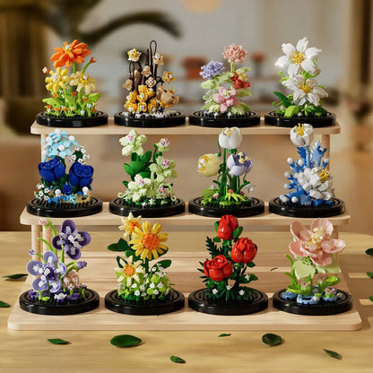 Diy Micro Flower Building Blocks Mini Bricks Particles Eternal Life Flowers Home Decoration Assembling Puzzle Toy Christmas Gift - CADA BRICKS®